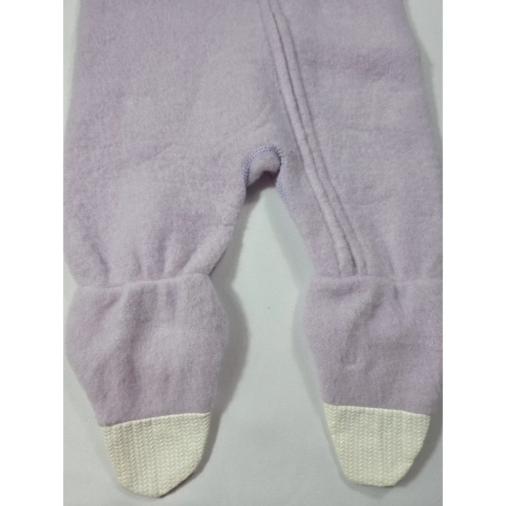 Vintage 90s Okie Dokie Baby Fleece Footed Sleeper 12M NWT USA Pink
